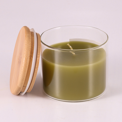 Naturalny wosk parafinowy Aromaterapia Świece zapachowe 220G z pokrywką bambusową