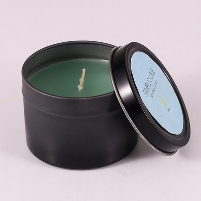 OEM 2 Oz Recycled Matte Black Tin Can Candle do sypialni