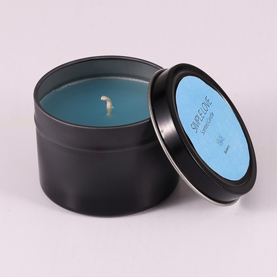 OEM 2 Oz Recycled Matte Black Tin Can Candle do sypialni