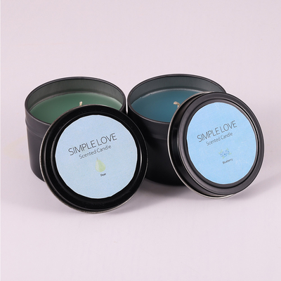OEM 2 Oz Recycled Matte Black Tin Can Candle do sypialni