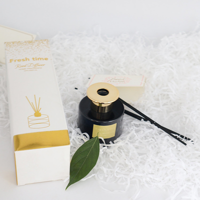 Aroma Reed Dyfuzor 100ml Czarna Butelka Luksusowy Zestaw Podarunkowy Ze Złotą Pokrywką