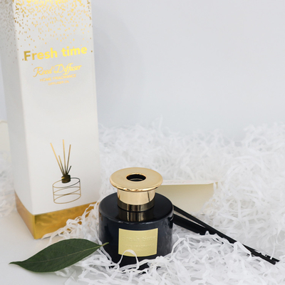 Aroma Reed Dyfuzor 100ml Czarna Butelka Luksusowy Zestaw Podarunkowy Ze Złotą Pokrywką