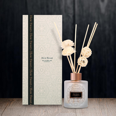 Aroma Reed Dyfuzor Luxury 126ml Okrągła Butelka Zestaw Podarunkowy Z Kwiatem Sola