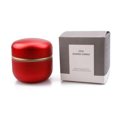 ODM 6 Oz Tin Container Candle Czerwona Zielona Okrągła Z Ziarna Kawy