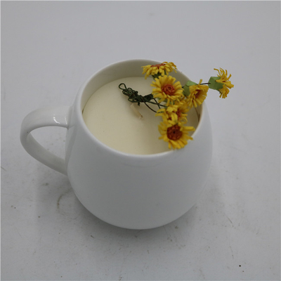 6 uncji Prosta Biała Natura Ceramiczna Świeca Sojowa Aromaterapia Świeca Jar